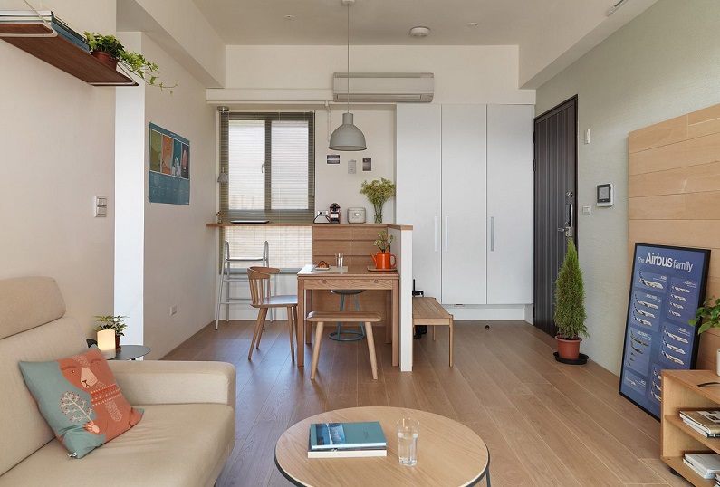 Thiết kế nội thất phòng khách đặt liền kề phòng ăn ấn tượng trong các căn hộ chung cư 