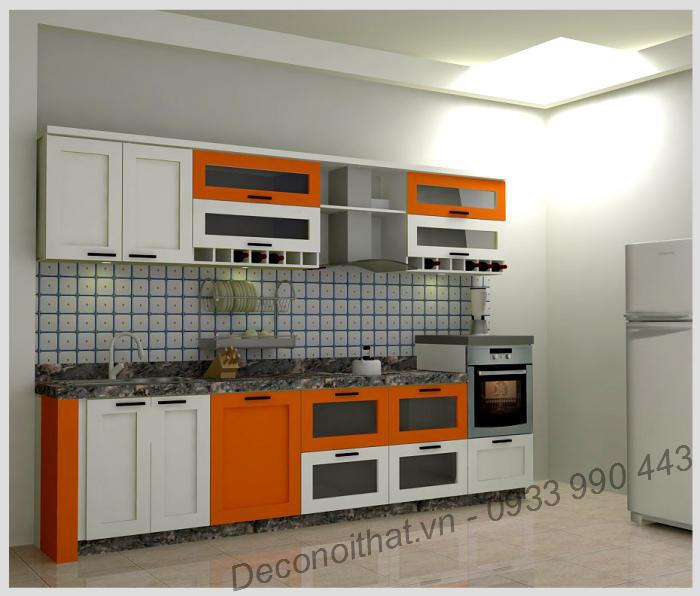 Tủ bếp chữ I 047 luôn được các chủ đầu tư thiết kế cho các căn hộ chung cư 