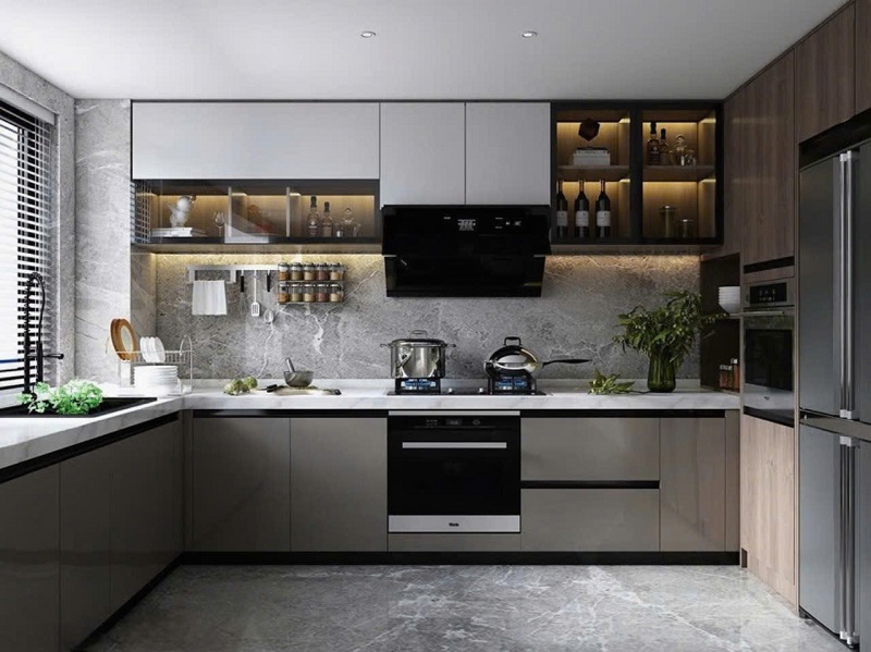 với chất liệu MDF chống ẩm phủ acrylic bóng gương, tủ bếp 097TP sẽ mang lại không gian bếp hoàn hảo theo phong cách hiện đại cho gia đình bạn.
