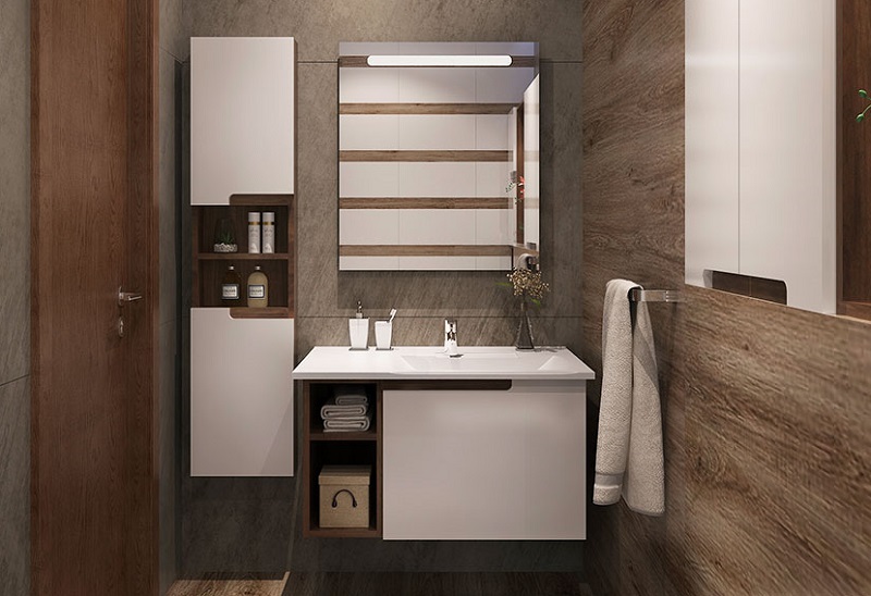 Com bo nội thất nhà tắm đầy đủ tiện nghi với mẫu Tủ lavabo , Tủ đứng , gương soi  